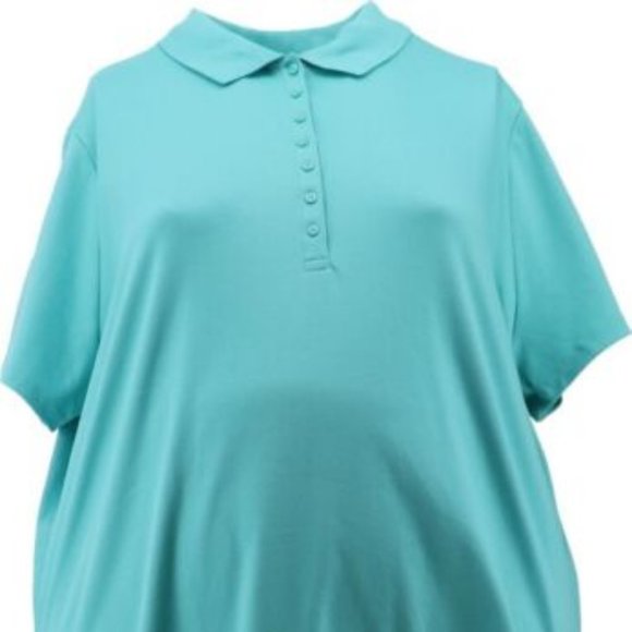 NWT LANDS' END WOMEN'S SHORT SLEEVE SUPIMA COTTON POLO SHIRT AQUA SHELL XSP - Picture 1 of 9